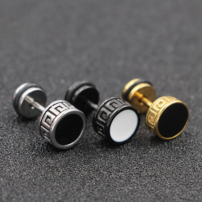 Women's Earrings – Elegant Designs for Every Personality--Buddha Stones Cool Men Titanium Steel Balance Round Stud Earrings Women's Earrings – Elegant Designs for Every Personality--Buddha Stones Cool Men Titanium Steel Balance Round Stud Earrings