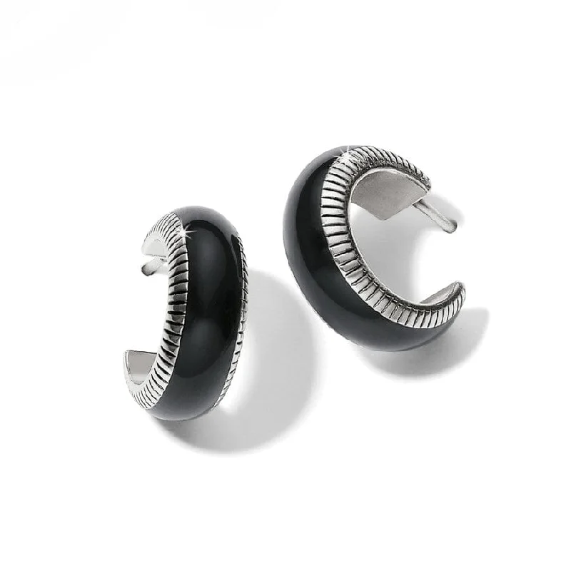 Women's Earrings – Elegant Designs for Every Personality--Interlok Noir Small Hoop Earrings
