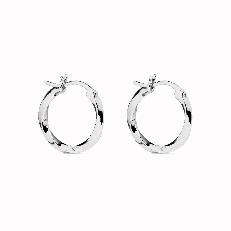 Women's Earrings – Elegant Designs for Every Personality--Twisted Silver Hoops - Juni Women's Earrings – Elegant Designs for Every Personality--Twisted Silver Hoops - Juni