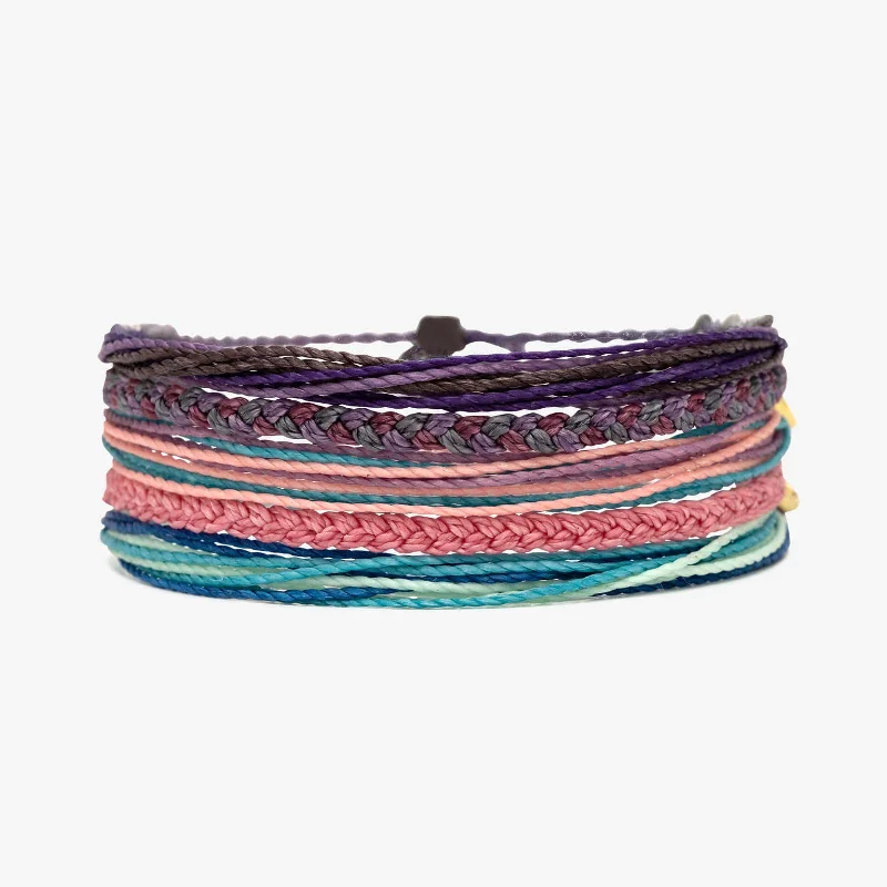 Unique Cuff Bangles for Women-Purple Sunset Friendship 5 Pack
