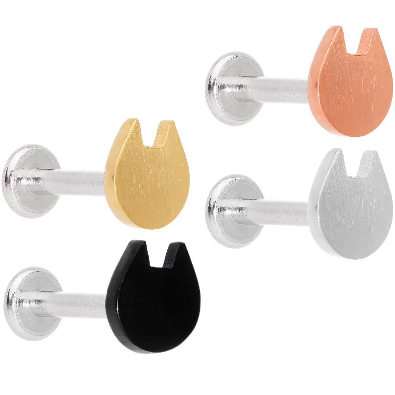 Simple Lip Rings with Classic Finish16 Gauge 5/16 Multicolor Internally Threaded Cat Labret Set of 4