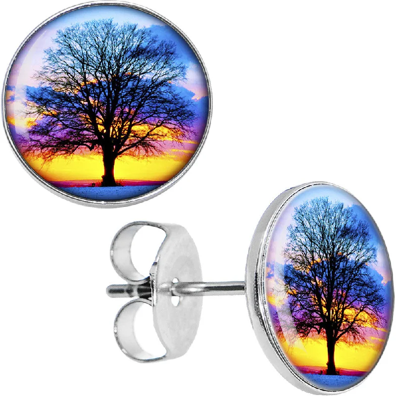 Women's Earrings – Elegant Designs for Every Personality--Sunset Tree Stud Earrings