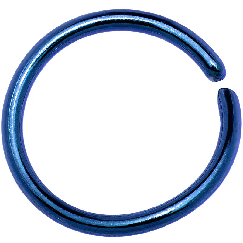 Nose Rings for Casual Wear -16 Gauge 3/8 Blue Anodized Annealed Steel Seamless Circular Ring Nose Rings for Casual Wear -16 Gauge 3/8 Blue Anodized Annealed Steel Seamless Circular Ring
