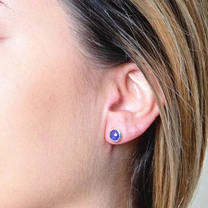 Women's Earrings – Elegant Designs for Every Personality--Blue Sapphire Silver or Gold Stud Earrings