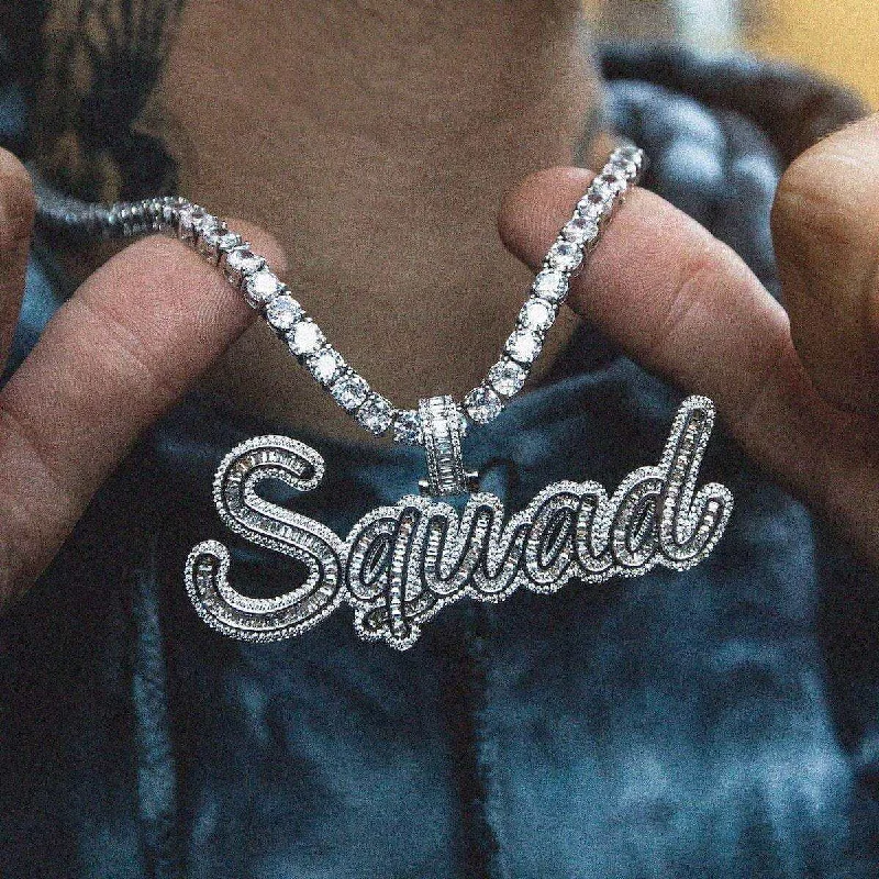 Exclusive Men's Necklaces & Pendants for the Modern Gentleman-Multi-Layer Baguette Custom Font Exclusive Men's Necklaces & Pendants for the Modern Gentleman-Multi-Layer Baguette Custom Font