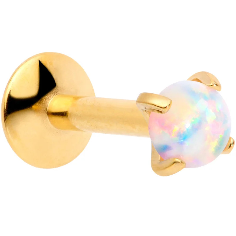 Beautiful Lip Rings with Unique Shine16G 1/4 3mm Syn Opal Gold G23 Titanium Internal Thread Labret Beautiful Lip Rings with Unique Shine16G 1/4 3mm Syn Opal Gold G23 Titanium Internal Thread Labret