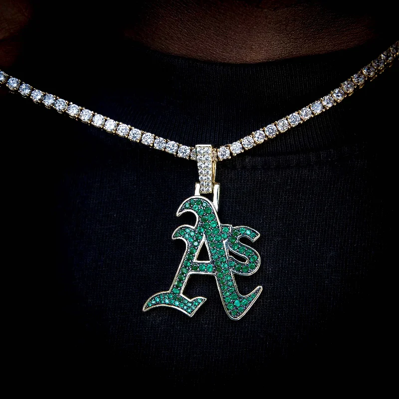 Exclusive Men's Necklaces & Pendants for the Modern Gentleman-Oakland Athletics Official MLB Logo Pendant Exclusive Men's Necklaces & Pendants for the Modern Gentleman-Oakland Athletics Official MLB Logo Pendant