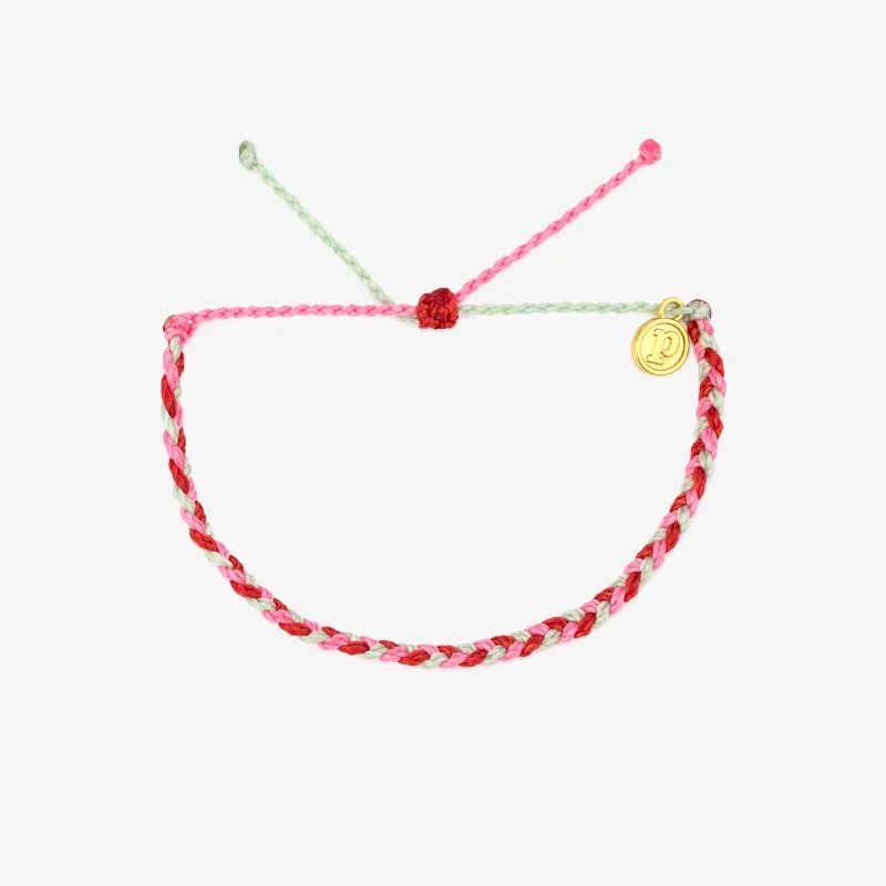 Colored Stone Bangles for Women-Jolly Holiday Mini Braided Bracelet