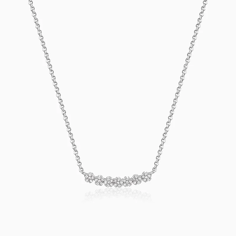 Shop Classic Women's  Necklaces & Pendants with a Modern Twist-Anushka Sharma Silver Blooming Flower Necklace
