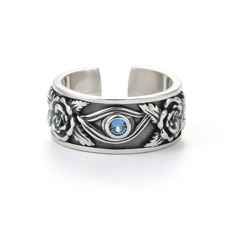 Chic Women's Rings for Fashion-Forward Looks-Buddha Stones Eye Of Horus Crystal Protection Adjustable Ring Chic Women's Rings for Fashion-Forward Looks-Buddha Stones Eye Of Horus Crystal Protection Adjustable Ring