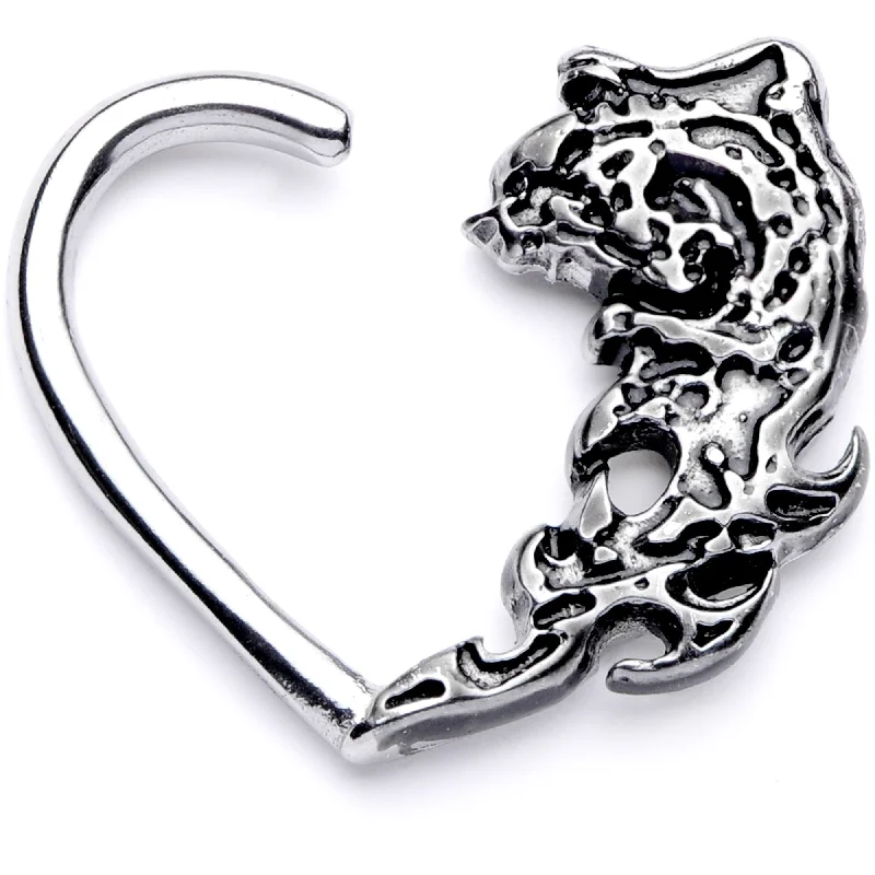 Women's Earrings – Elegant Designs for Every Personality--16 Gauge 3/8 Tribal Wave Left Heart Closure Ring