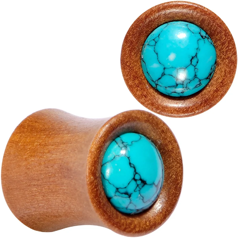 Women's Earrings – Elegant Designs for Every Personality--Turquoise Stone Sawo Wood Earth Sky Saddle Plug Set 5mm to 25mm Women's Earrings – Elegant Designs for Every Personality--Turquoise Stone Sawo Wood Earth Sky Saddle Plug Set 5mm to 25mm