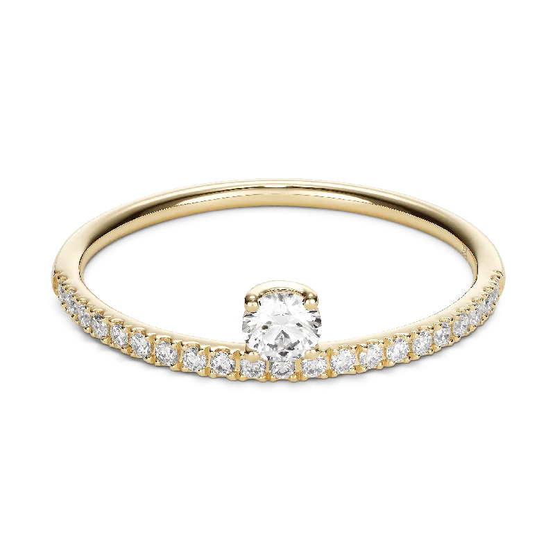 Chic Women's Rings for Fashion-Forward Looks-The Floating Solitaire Pavé Ring