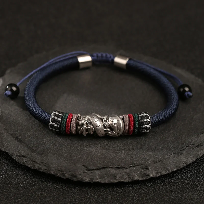 Multi-layer Bracelets for Men-Buddha Stones Handmade 925 Sterling Silver Year Of The Dragon Auspicious Dragon Luck Rope Bracelet Multi-layer Bracelets for Men-Buddha Stones Handmade 925 Sterling Silver Year Of The Dragon Auspicious Dragon Luck Rope Bracelet