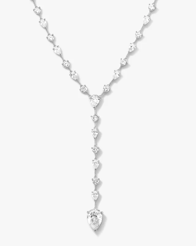 Shop Classic Women's  Necklaces & Pendants with a Modern Twist-F-ing Gorgeous Lariat - Silver|White Diamondettes