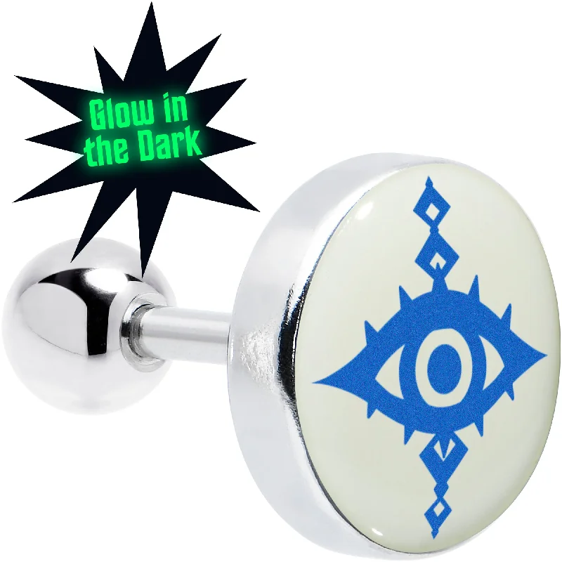 Women's Earrings – Elegant Designs for Every Personality--16 Gauge 1/4 Glow in the Dark Evil Eye Tragus Cartilage Earring