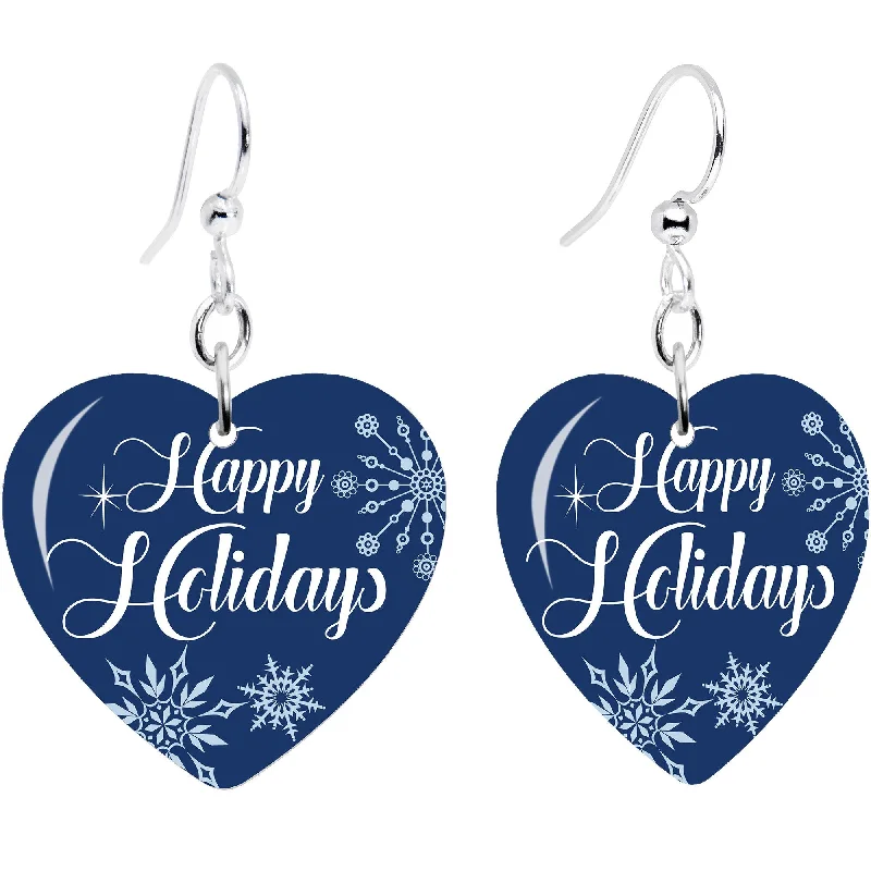Women's Earrings – Elegant Designs for Every Personality--Happy Holidays Snowflake Heart Fishhook Dangle Earrings Women's Earrings – Elegant Designs for Every Personality--Happy Holidays Snowflake Heart Fishhook Dangle Earrings