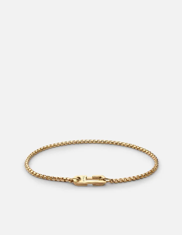Men's Engraved Charm Bracelets-Annex Venetian Chain Bracelet, Gold Vermeil