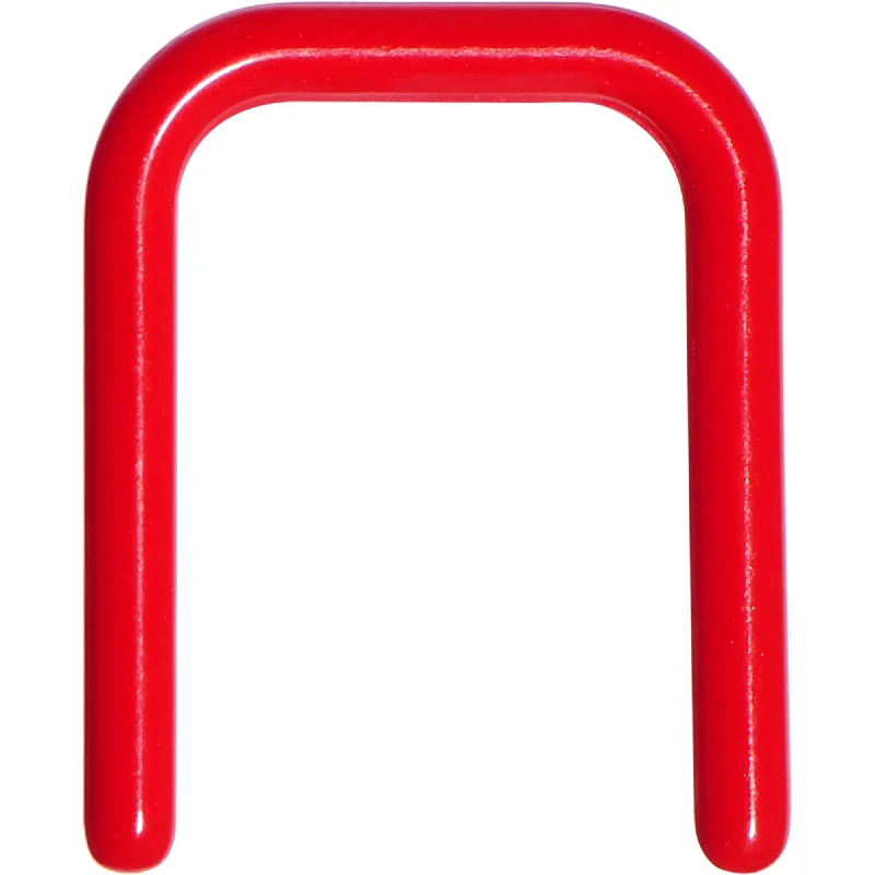 Nose Rings for Comfort -16 Gauge 7/16 Red Flexible Bioplast Square Septum Retainer