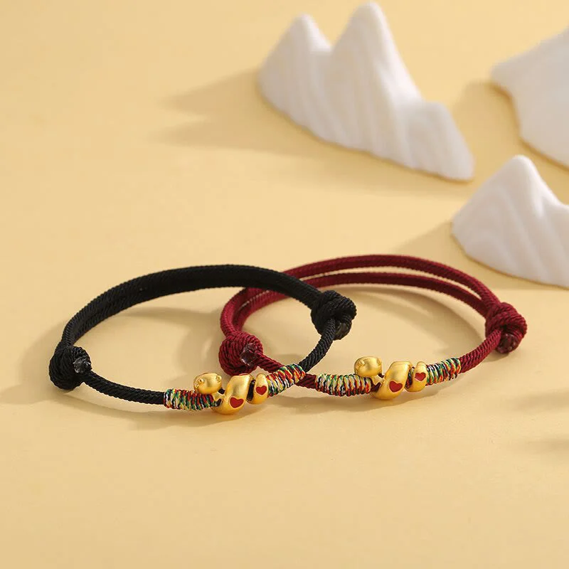 Traditional Gold Bangles for Wedding-Buddha Stones Red String Copper Alloy Love Year Of The Snake Protection Braided Bracelet Traditional Gold Bangles for Wedding-Buddha Stones Red String Copper Alloy Love Year Of The Snake Protection Braided Bracelet