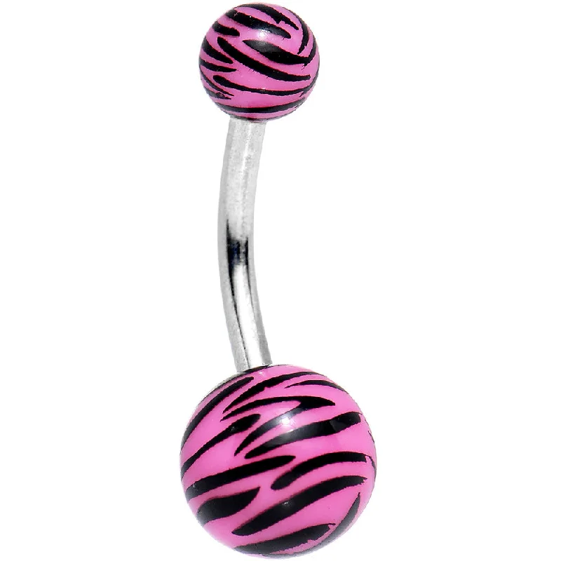 Comfortable Belly Rings with Stunning Detail -Black and Pink Stripes of the Zebra Belly Ring Comfortable Belly Rings with Stunning Detail -Black and Pink Stripes of the Zebra Belly Ring