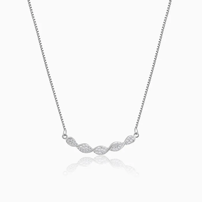 Shop Classic Women's  Necklaces & Pendants with a Modern Twist-Silver Helix Zircon Necklace