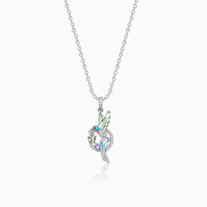Shop Classic Women's Necklaces & Pendants with a Modern Twist-Silver Spring Bird Pendant With Link Chain Shop Classic Women's Necklaces & Pendants with a Modern Twist-Silver Spring Bird Pendant With Link Chain