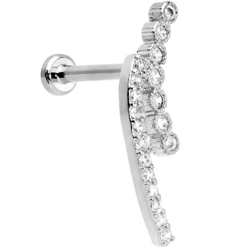 Beautiful Lip Rings for Stunning Style16 Gauge 5/16 Clear CZ Gem Curve Internally Threaded Labret Tragus Beautiful Lip Rings for Stunning Style16 Gauge 5/16 Clear CZ Gem Curve Internally Threaded Labret Tragus