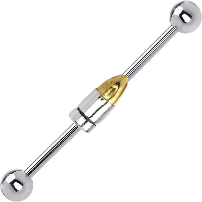 Women's Earrings – Elegant Designs for Every Personality--925 Sterling Silver Bullet Steel Industrial Barbell 32mm Women's Earrings – Elegant Designs for Every Personality--925 Sterling Silver Bullet Steel Industrial Barbell 32mm
