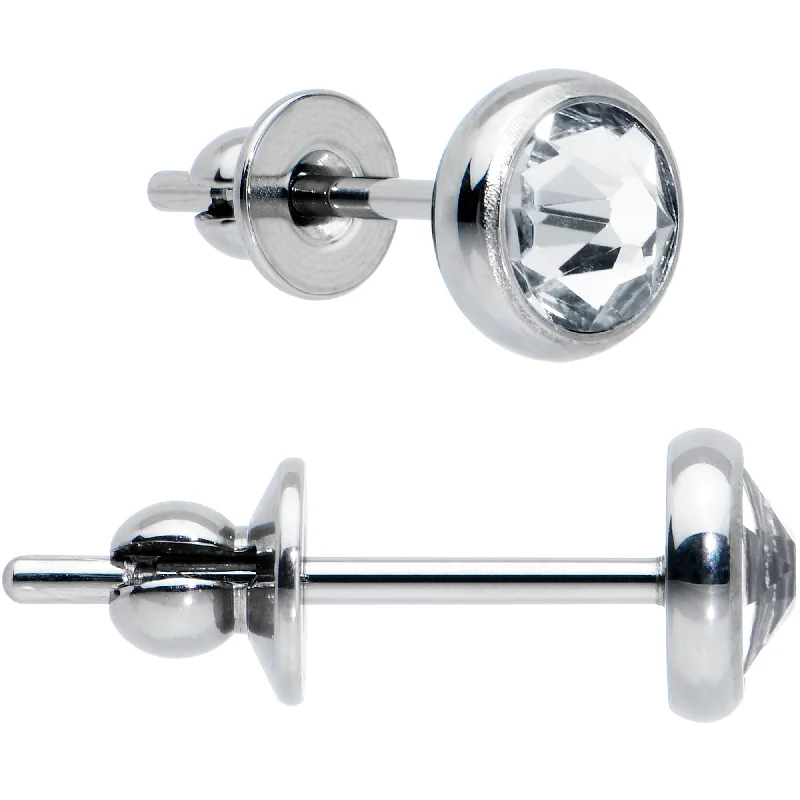 Women's Earrings – Elegant Designs for Every Personality--4mm Clear Crystal Implant Grade Titanium Stud Earrings Women's Earrings – Elegant Designs for Every Personality--4mm Clear Crystal Implant Grade Titanium Stud Earrings