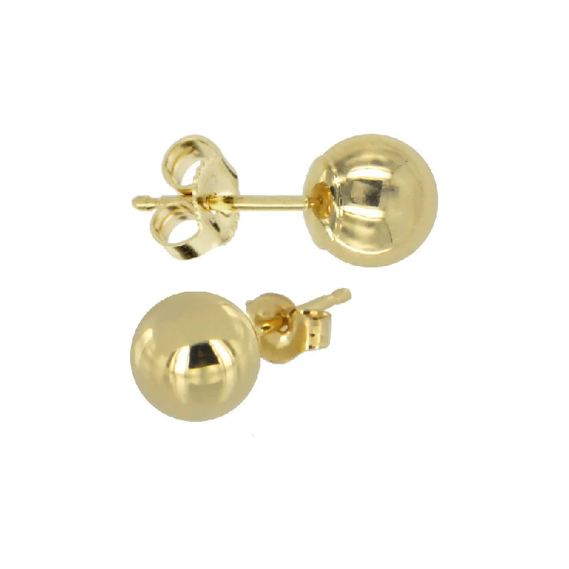 Women's Earrings – Elegant Designs for Every Personality--Solid 14KT Yellow Gold 6mm BALL Stud Earrings Women's Earrings – Elegant Designs for Every Personality--Solid 14KT Yellow Gold 6mm BALL Stud Earrings