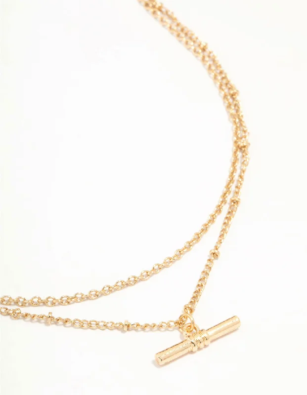 Shop Classic Women's Necklaces & Pendants with a Modern Twist-Gold Layered Bar Necklace Shop Classic Women's Necklaces & Pendants with a Modern Twist-Gold Layered Bar Necklace