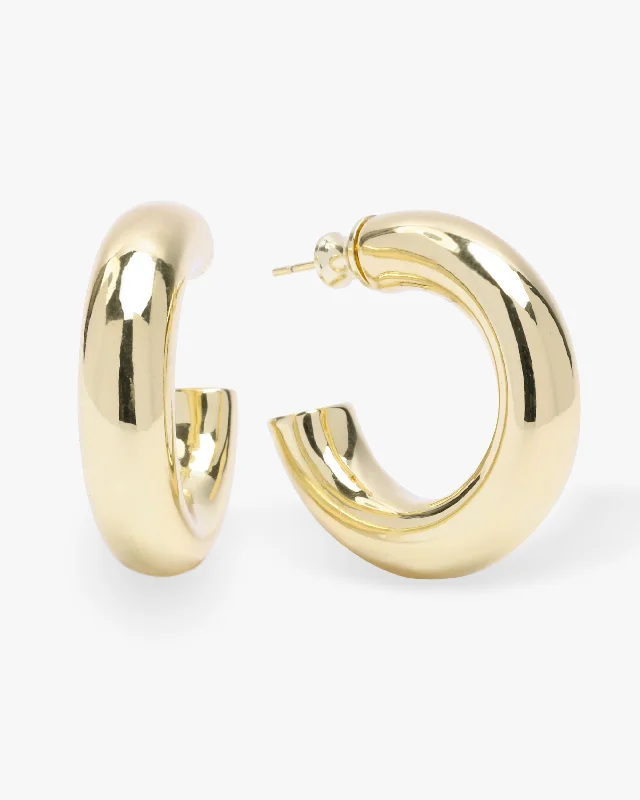 Women's Earrings – Elegant Designs for Every Personality--"She's So Smooth" Tube Hoops - Gold Women's Earrings – Elegant Designs for Every Personality--"She's So Smooth" Tube Hoops - Gold
