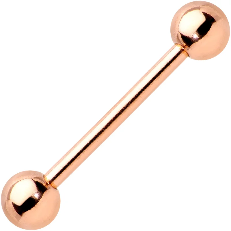 Women's Earrings – Elegant Designs for Every Personality--16 Gauge 1/2 Rose Gold IP 4mm Ball Straight Barbell