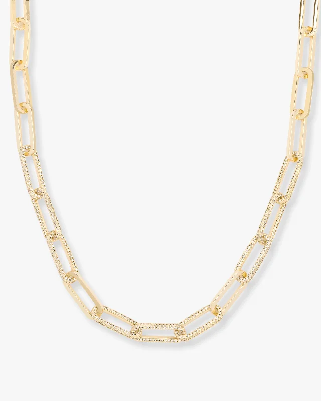 Shop Classic Women's  Necklaces & Pendants with a Modern Twist-Carrie Pavé Chain Necklace - Gold|White Diamondettes