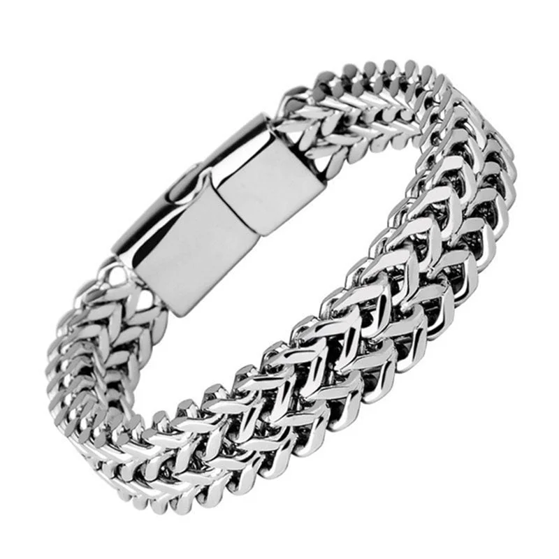 Cool Men's Beaded Cuff Bracelets-Buddha Stones Fish Scale Magnetic Buckle Titanium Steel Balance Bracelet Bangle Cool Men's Beaded Cuff Bracelets-Buddha Stones Fish Scale Magnetic Buckle Titanium Steel Balance Bracelet Bangle