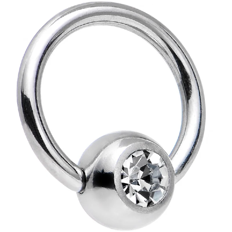 Women's Earrings – Elegant Designs for Every Personality--18 Gauge 1/4 Clear BCR Captive Ring Created with Crystals