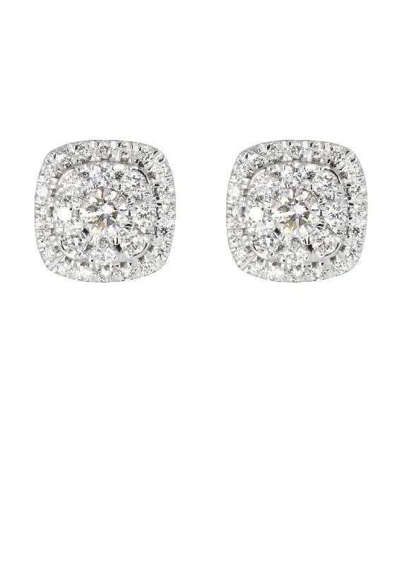 Shop Durable Men's Earrings for Everyday Wear-Mens Stud Diamond Earrings | 0.75 Carats 14K White Gold Shop Durable Men's Earrings for Everyday Wear-Mens Stud Diamond Earrings | 0.75 Carats 14K White Gold