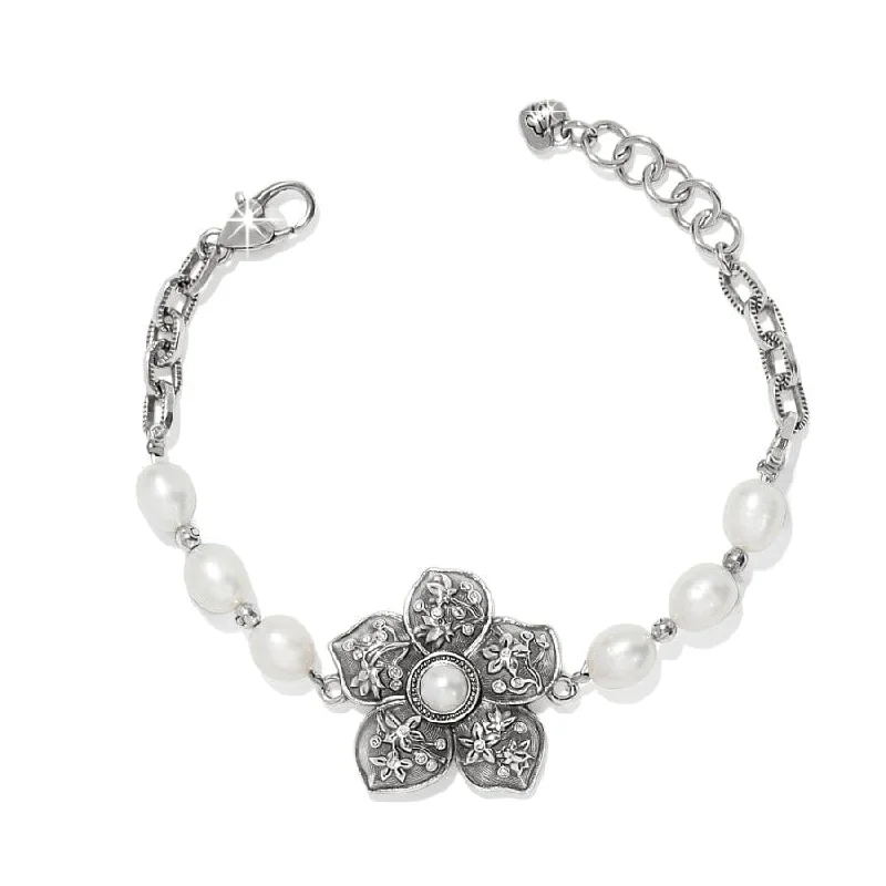 Simple Wooden Bangles for Women-Kyoto In Bloom Pearl Bracelet