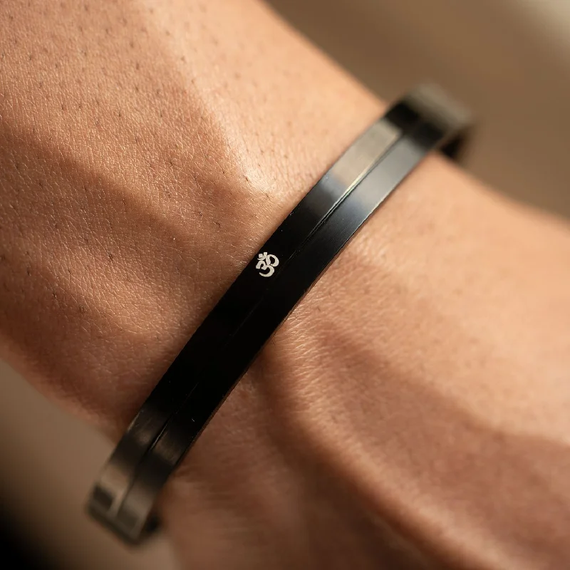 Men's Personalized Cuff Bracelets-Om Kada Bracelet