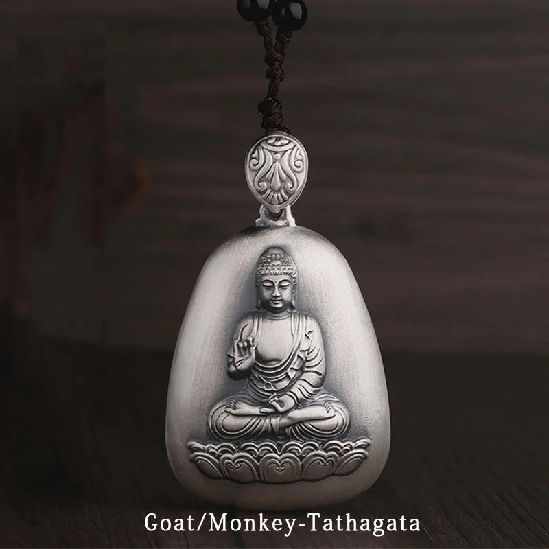 Shop Classic Women's Necklaces & Pendants with a Modern Twist-Buddha Stones 999 Sterling Silver Chinese Zodiac Natal Buddha Heart Sutra Engraved Protection Necklace Pendant Shop Classic Women's Necklaces & Pendants with a Modern Twist-Buddha Stones 999 Sterling Silver Chinese Zodiac Natal Buddha Heart Sutra Engraved Protection Necklace Pendant