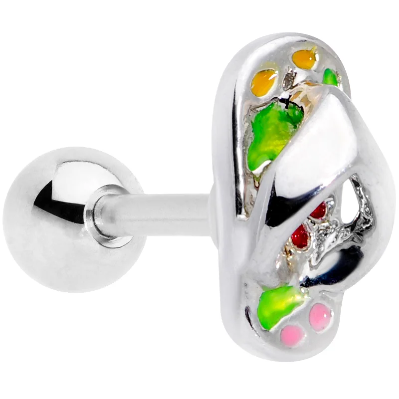 Women's Earrings – Elegant Designs for Every Personality--16 Gauge 1/4 Pink Green Beach Flip Flop Sandal Cartilage Tragus Women's Earrings – Elegant Designs for Every Personality--16 Gauge 1/4 Pink Green Beach Flip Flop Sandal Cartilage Tragus