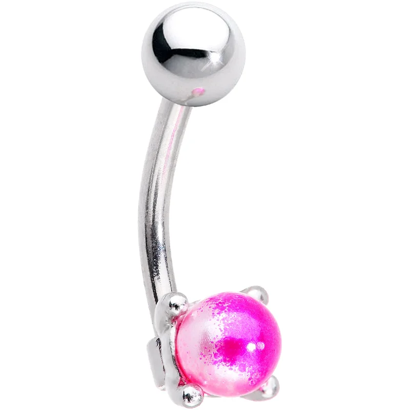 Women's Earrings – Elegant Designs for Every Personality--16 Gauge 5/16 Pink Pearlescent Acrylic Ball Eyebrow Ring