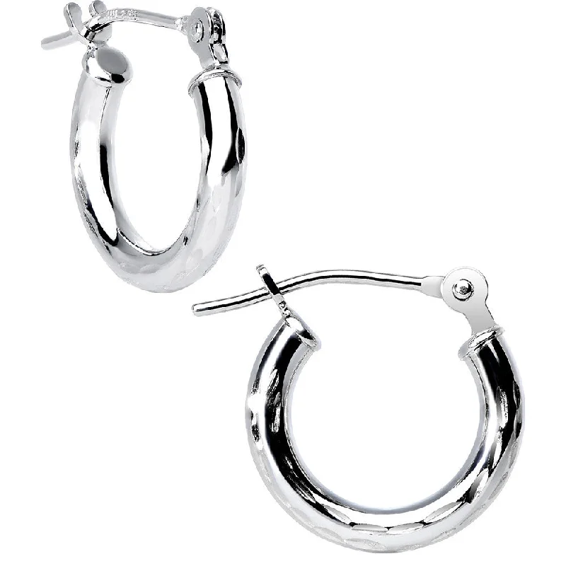 Women's Earrings – Elegant Designs for Every Personality--Solid 14KT White Gold 1/2 Inch Twist Pattern Hoop Earrings Women's Earrings – Elegant Designs for Every Personality--Solid 14KT White Gold 1/2 Inch Twist Pattern Hoop Earrings