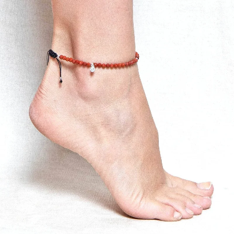 Beautiful Anklets with Bold Design-Red Jasper Energy Anklet
