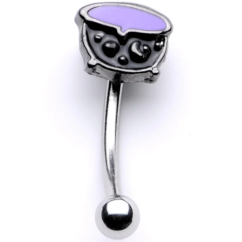 Women's Earrings – Elegant Designs for Every Personality--16 Gauge 5/16 Black Purple Cauldron Halloween Curved Eyebrow Ring Women's Earrings – Elegant Designs for Every Personality--16 Gauge 5/16 Black Purple Cauldron Halloween Curved Eyebrow Ring