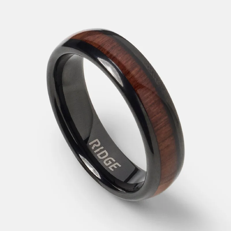 Top Men's Rings – Crafted for Every Style  Ridge 6mm Rounded Ring Set - Mopane Wood