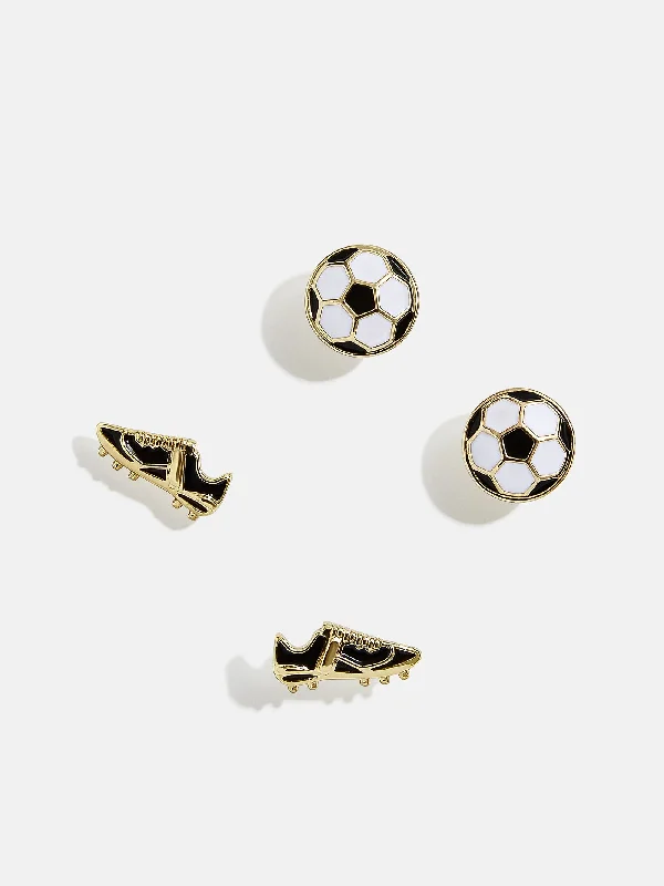 Women's Earrings – Elegant Designs for Every Personality--Just For Kicks Earring Set - Soccer