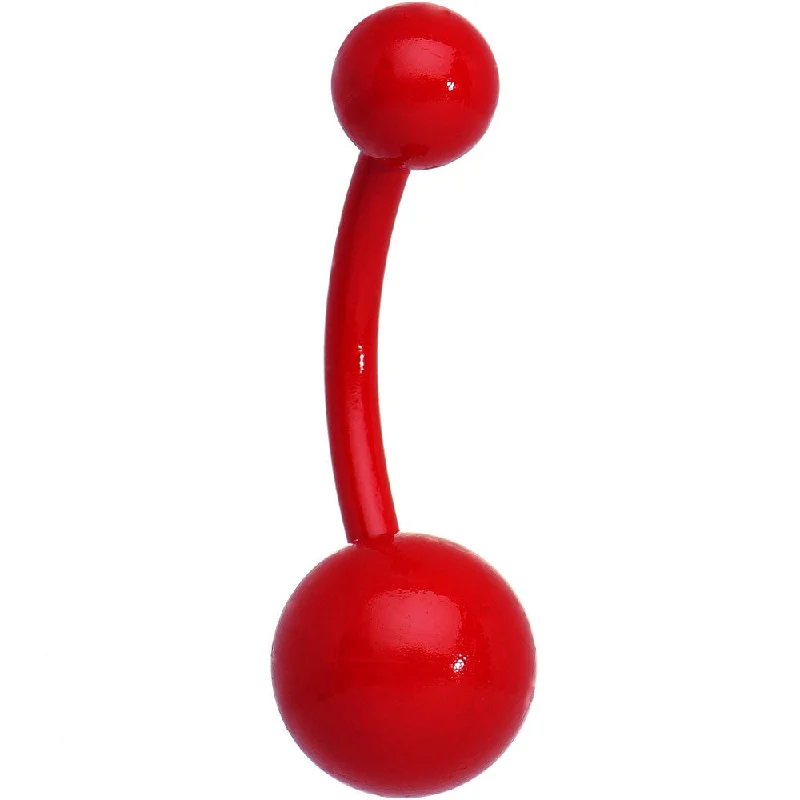 Trendy Belly Rings with Creative Accents -Steel Resin Radical Red Belly Ring