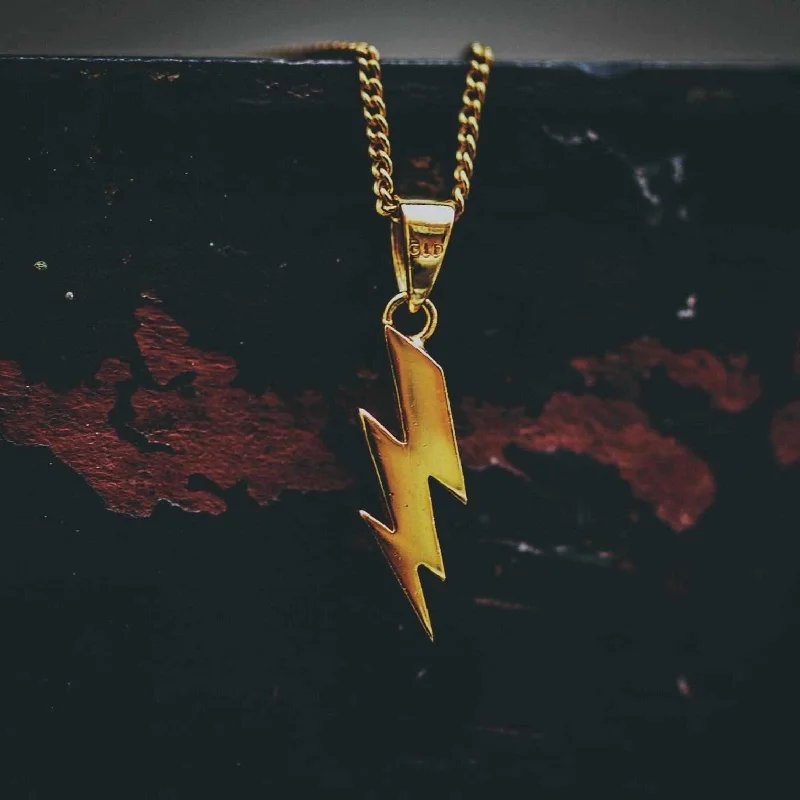 Exclusive Men's Necklaces & Pendants for the Modern Gentleman-18k Vermeil Micro Lightning Bolt Exclusive Men's Necklaces & Pendants for the Modern Gentleman-18k Vermeil Micro Lightning Bolt